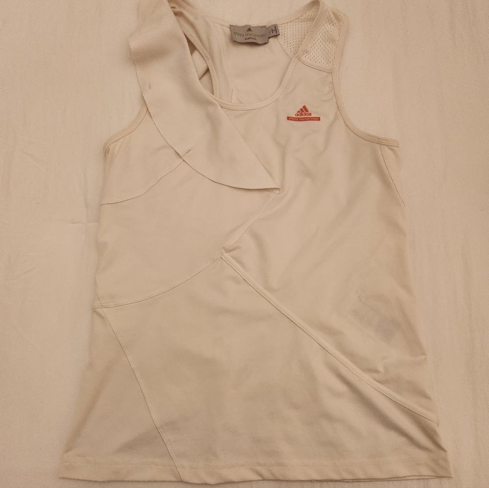 Adidas Stella McCartney Barricade White Ruffled Tank Top
